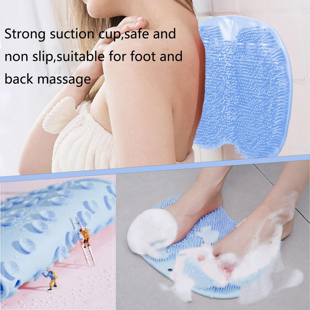 Easkite Shower Foot and Back Scrubber Mat – Wall Mounted Silicone Foot Massager (2pcs)