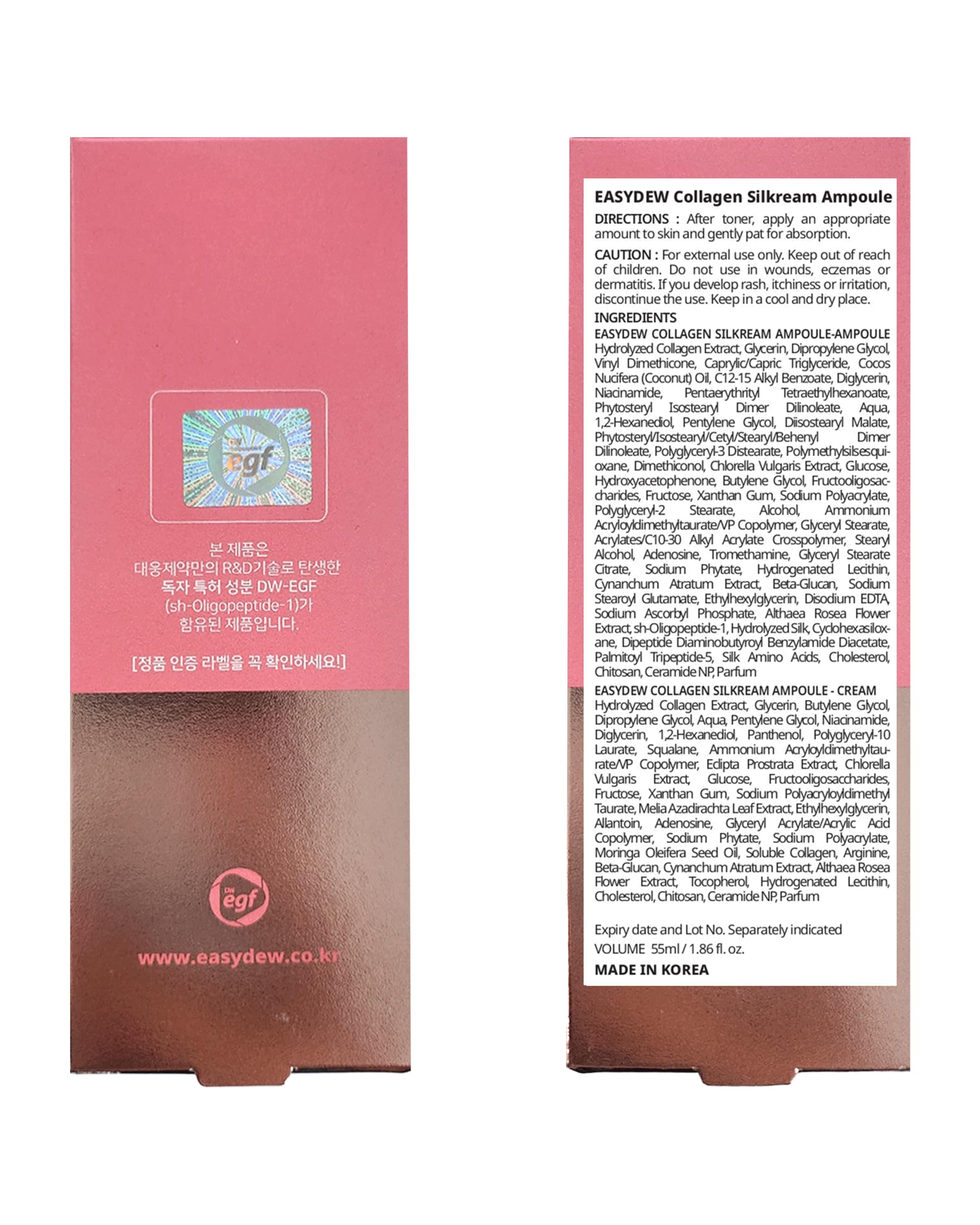 EASYDEW DW-EGF 55% Collagen Silkream Ampoule – Korean Serum for Firmness & Elasticity