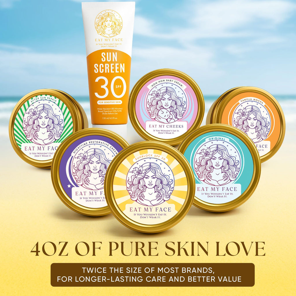 Eat My Face Organic Beef Tallow Sunscreen SPF 30 | Reef Safe, Non Nano Zinc Oxide