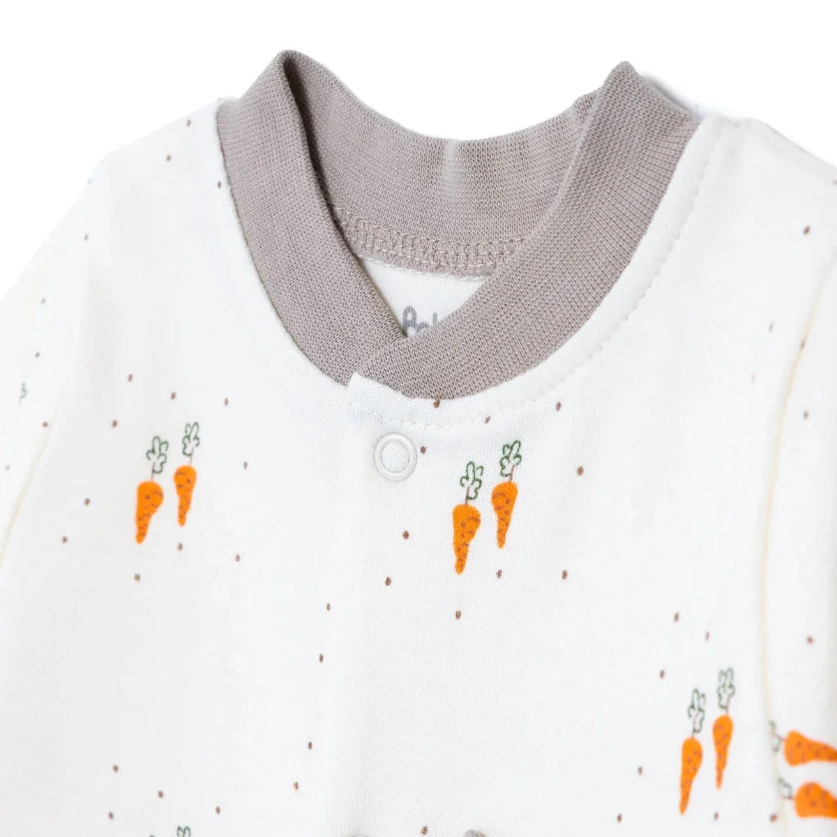 Bebetto Bunny Embroidered Long Sleeve Interlock Baby Sleepsuit with Feet (Newborn to 6-9 Months)