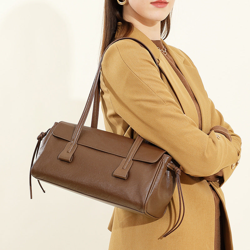 Women's Vegetable Tanned Cowhide Armpit High-end Handbag