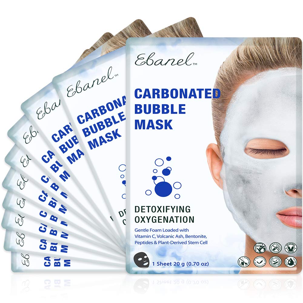 Ebanel 10 Pack Carbonated Bubble Clay Mask - Pore Cleansing, Brightening & Hydration