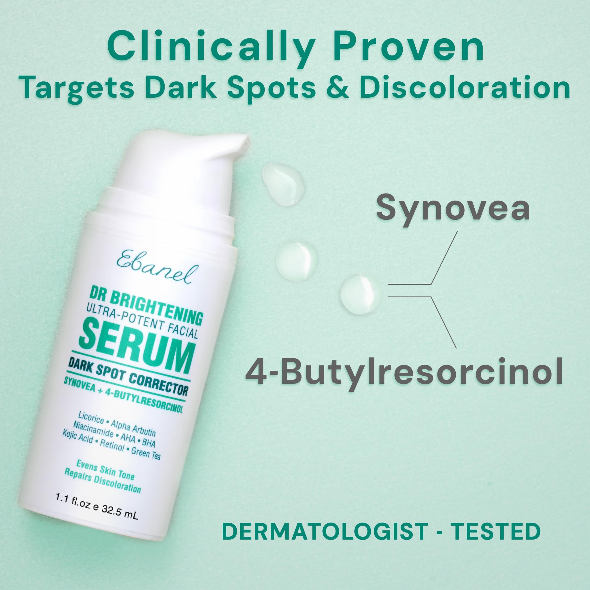Ebanel Dark Spot Remover for Face & Body – Brightening Serum with Synovea HR & Alpha Arbutin