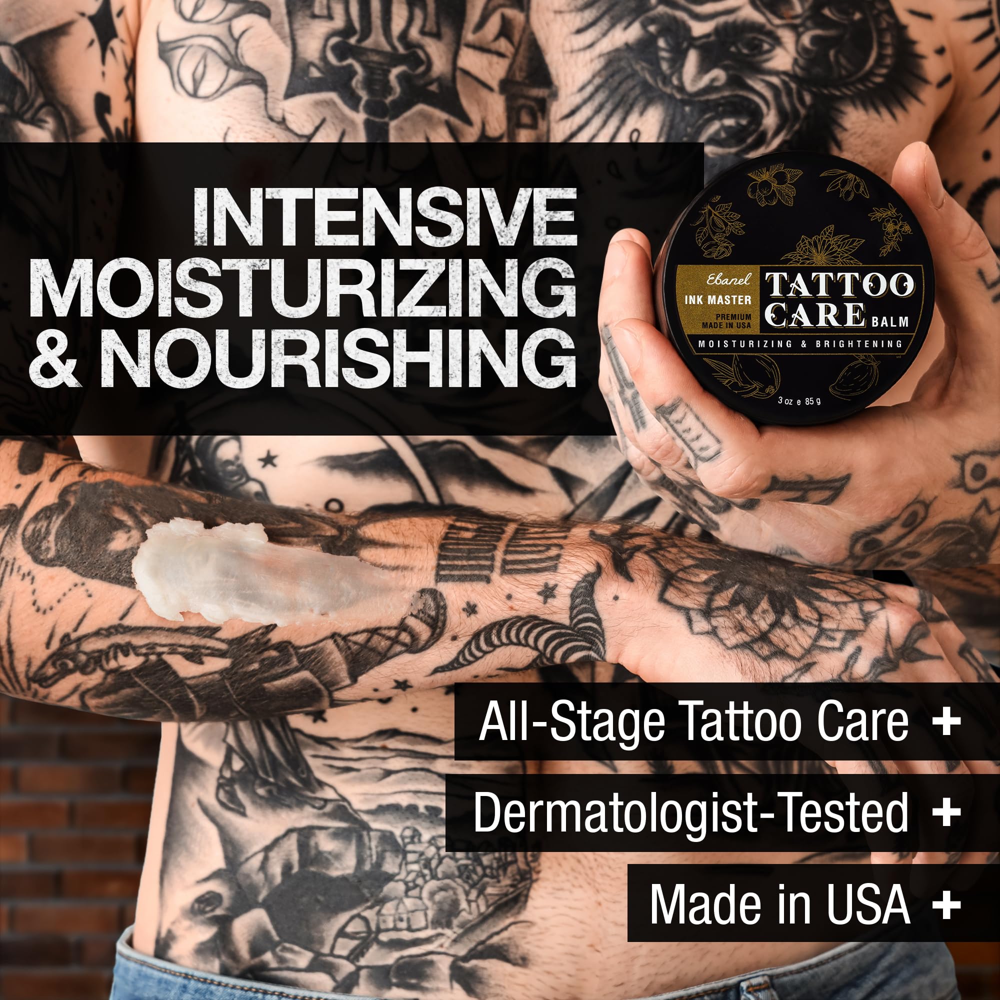 Ebanel 5% Lidocaine Numbing Cream & Tattoo Balm Set – Numb520 Topical Anesthetic Pain Relief and Premium Tattoo Aftercare Butter (3 Oz)