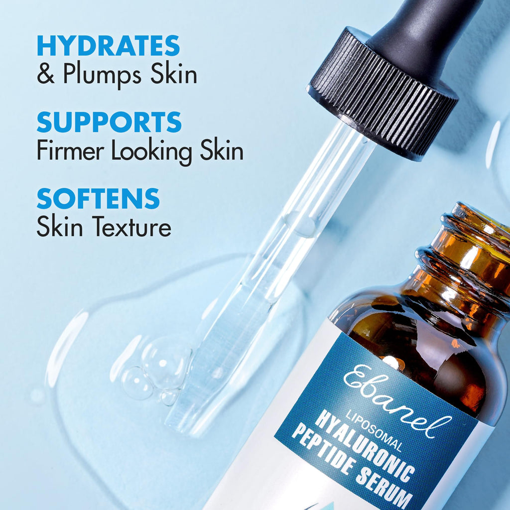 Ebanel Hyaluronic Acid Serum with Peptides & Niacinamide – Hydrating Facial Serum for Women | Plump, Firm & Smooth Skin