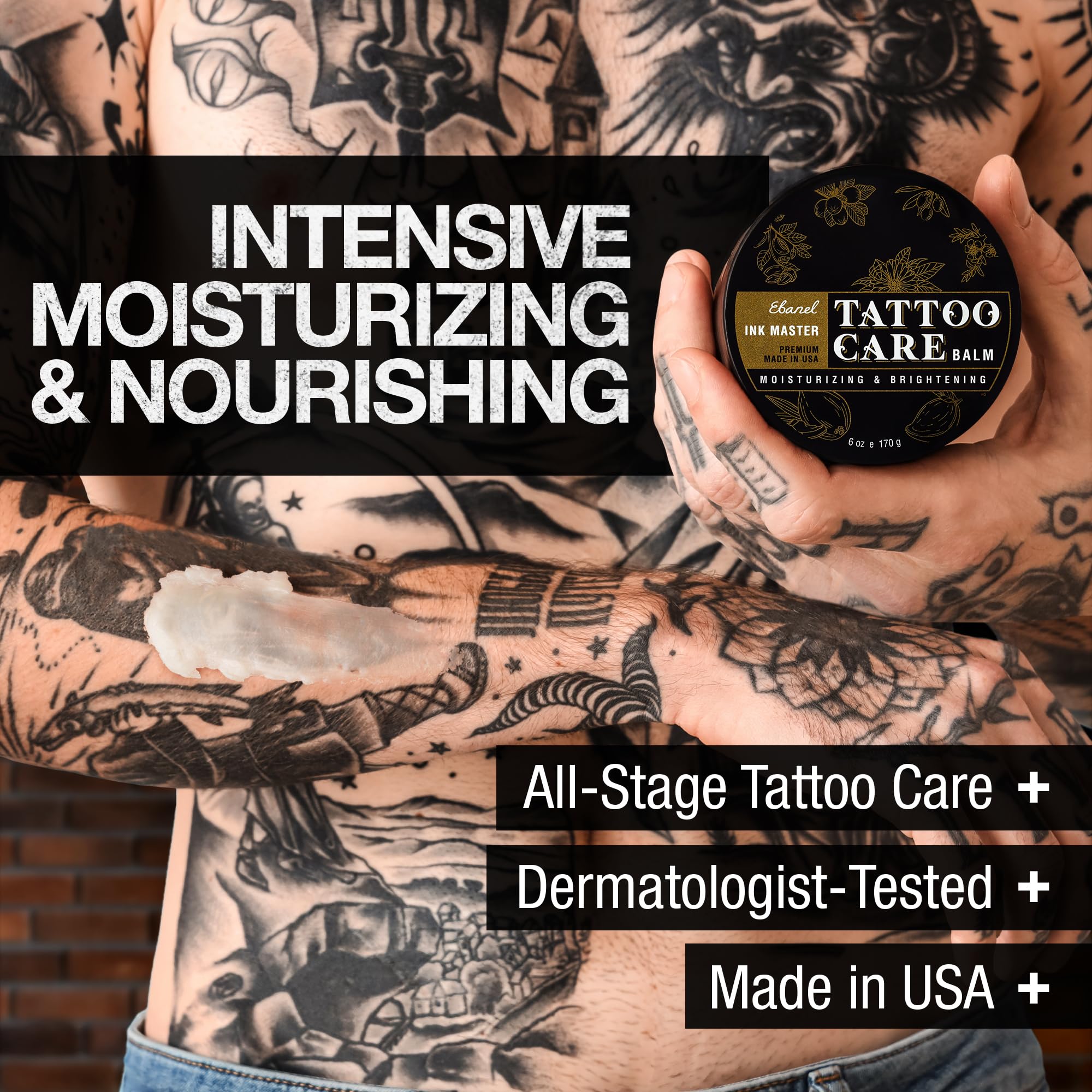Ebanel Numb520 & Ink Master Tattoo Care Set – 5% Lidocaine Cream, Balm & Aftercare Butter (6 oz)