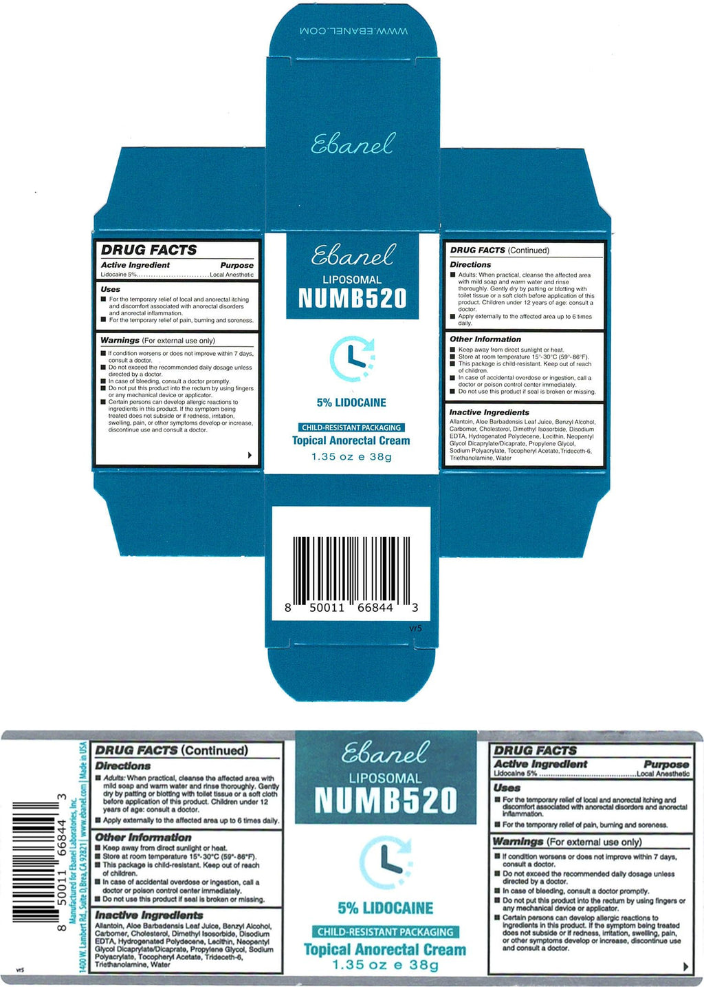 Ebanel Numb520 & Ink Master Tattoo Care Set – 5% Lidocaine Cream, Balm & Aftercare Butter (6 oz)