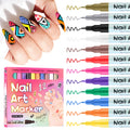 EBANKU 12 Colors Nail Art Marker Pens Set – Quick-Dry Nail Polish Pens for DIY Nail Art