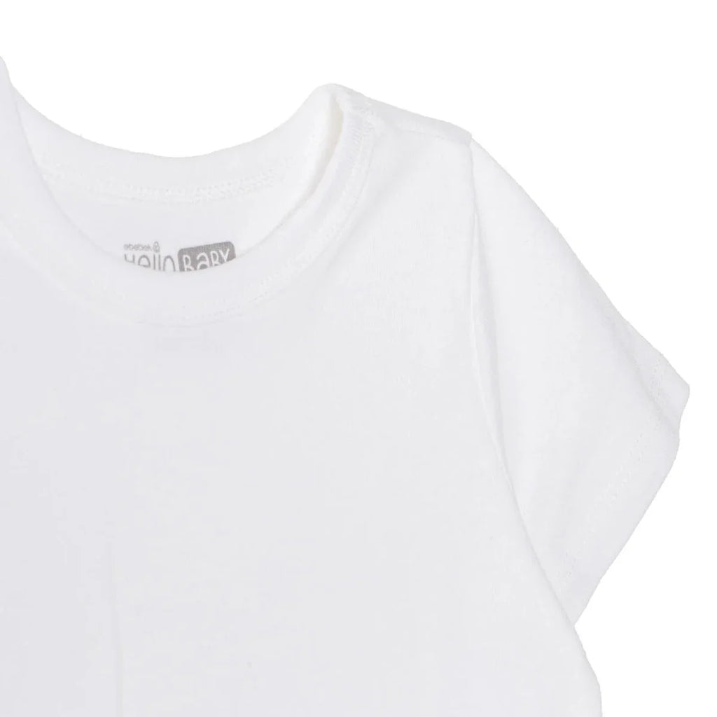 HelloBaby Unisex Undershirt Crew Neck Short Sleeve - White