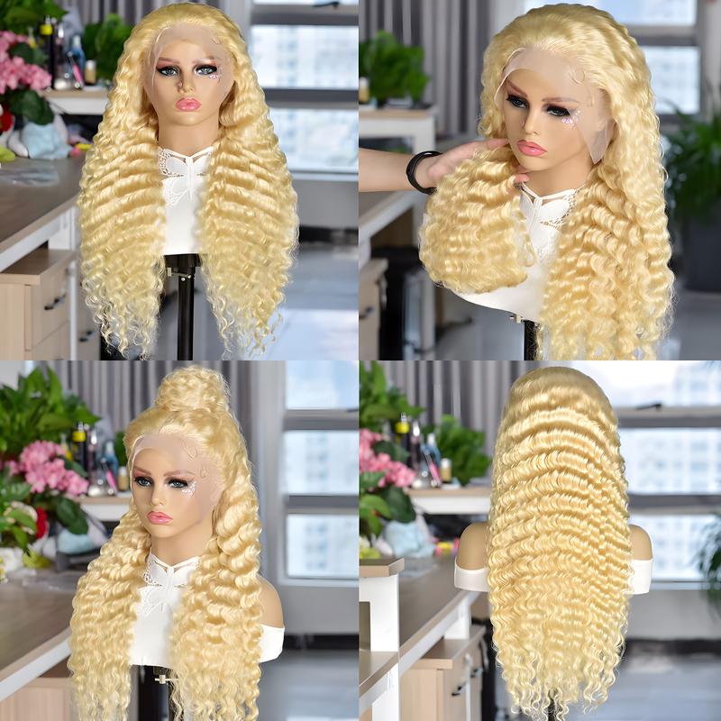 Human Hair Deep Wave 13x6 Hd Lace Frontal 250 Density Brazilian Pre Plucked Curly Wigs