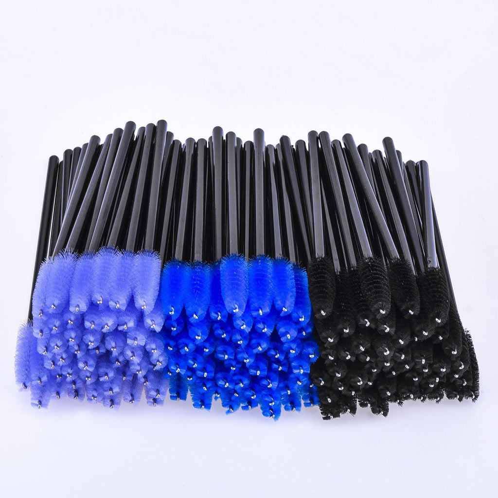 EBOOT 300 Pieces Colored Disposable Mascara Wands Kit – Black Handle, Multicolor Heads