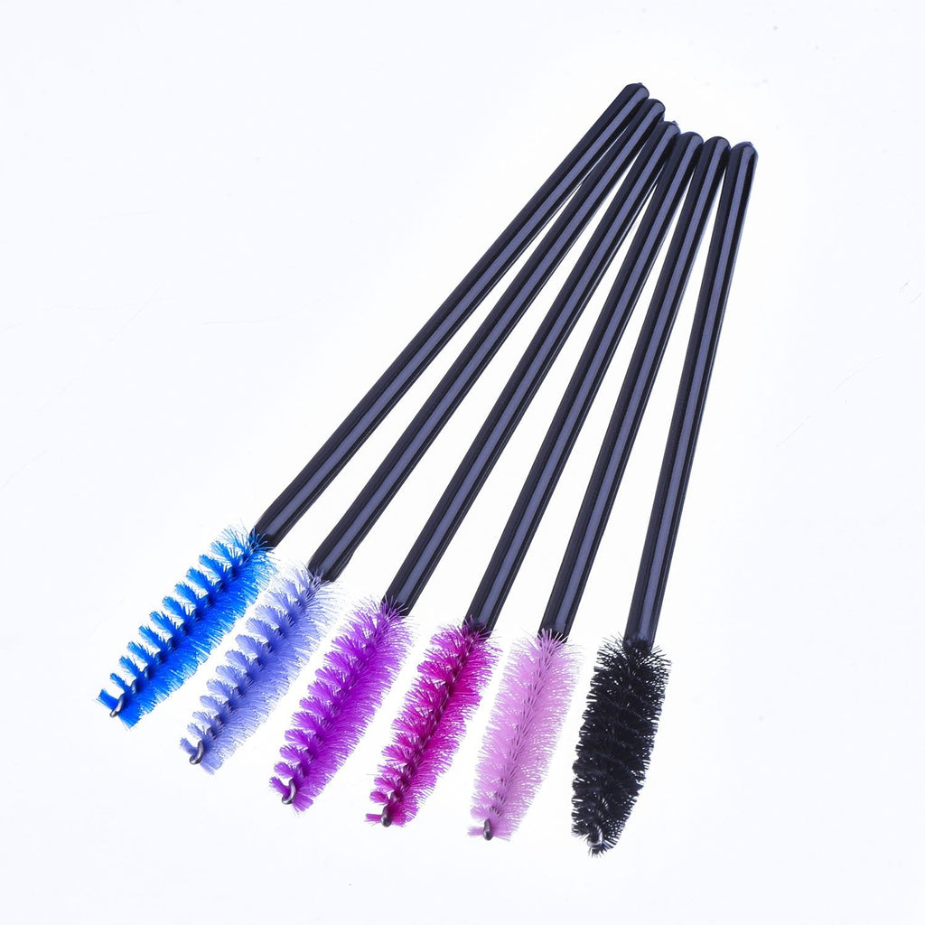 EBOOT 300 Pieces Colored Disposable Mascara Wands Kit – Black Handle, Multicolor Heads