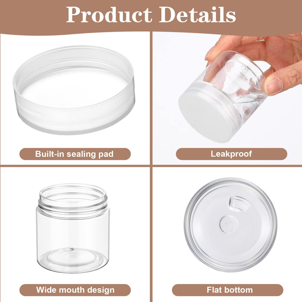 EBOOT 150-Pack 2oz Clear Plastic Jars with Lids | Travel Cosmetic Containers