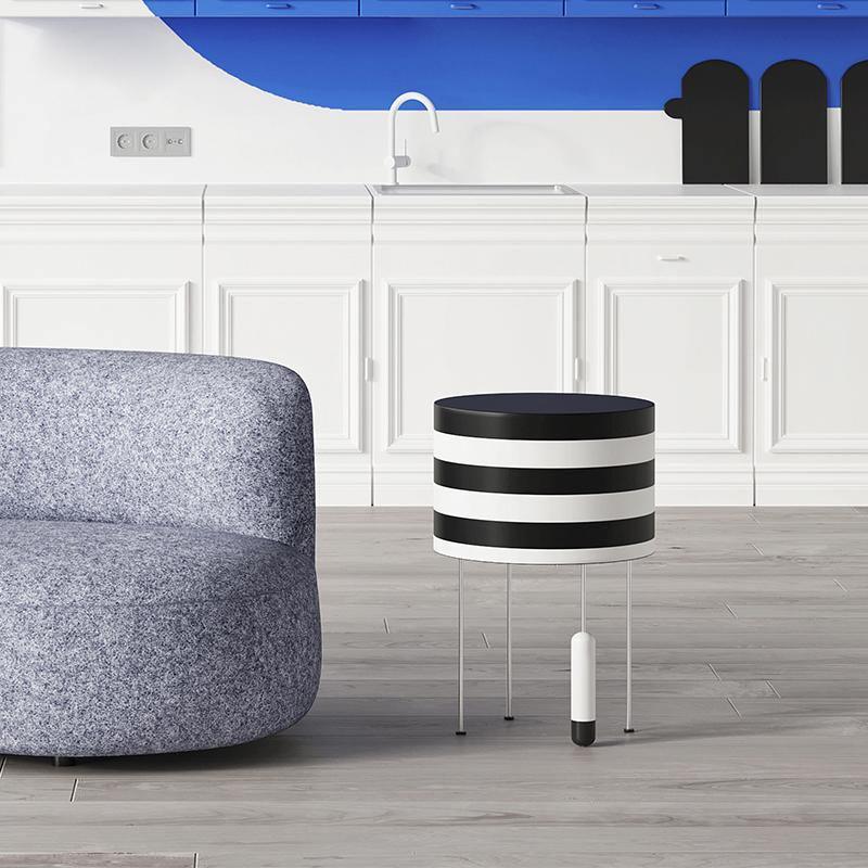 Ebro Side Table, Black And White