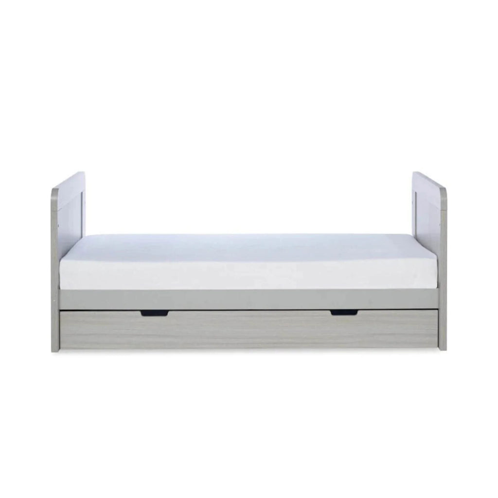 Ickle Bubba Pembrey Cot Bed & Under Drawer Ash Grey - Without Mattress