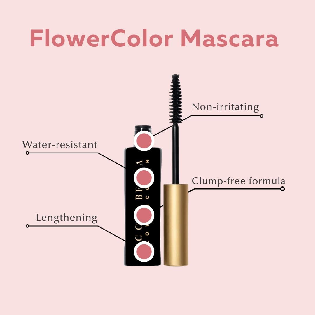 Ecco Bella FlowerColor Plant Based Vegan Mascara (Black) – Natural Length & Definition