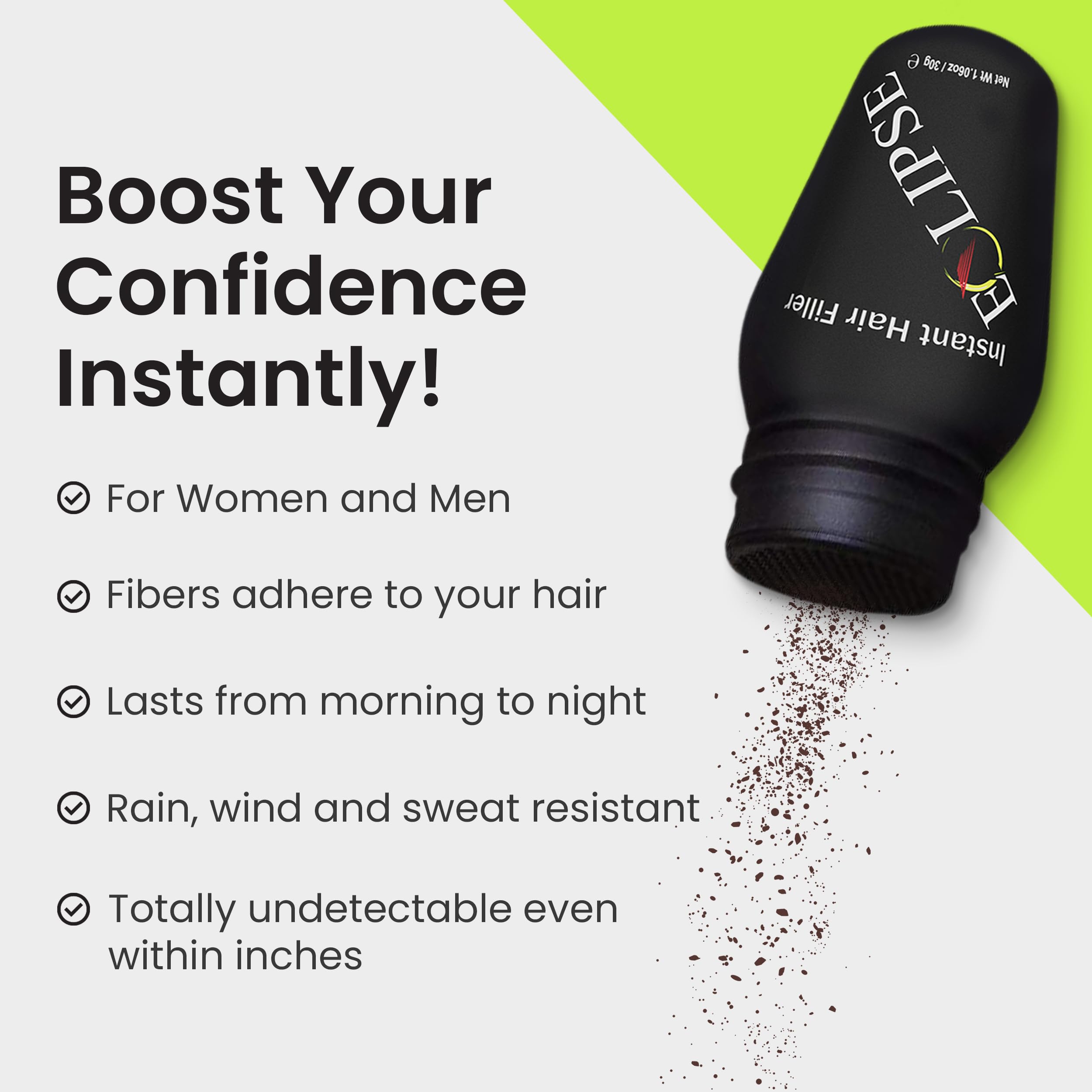 Eclipse Hair Fibers Dark Blonde – 30g Instant Thinning Hair Concealer for Women & Men