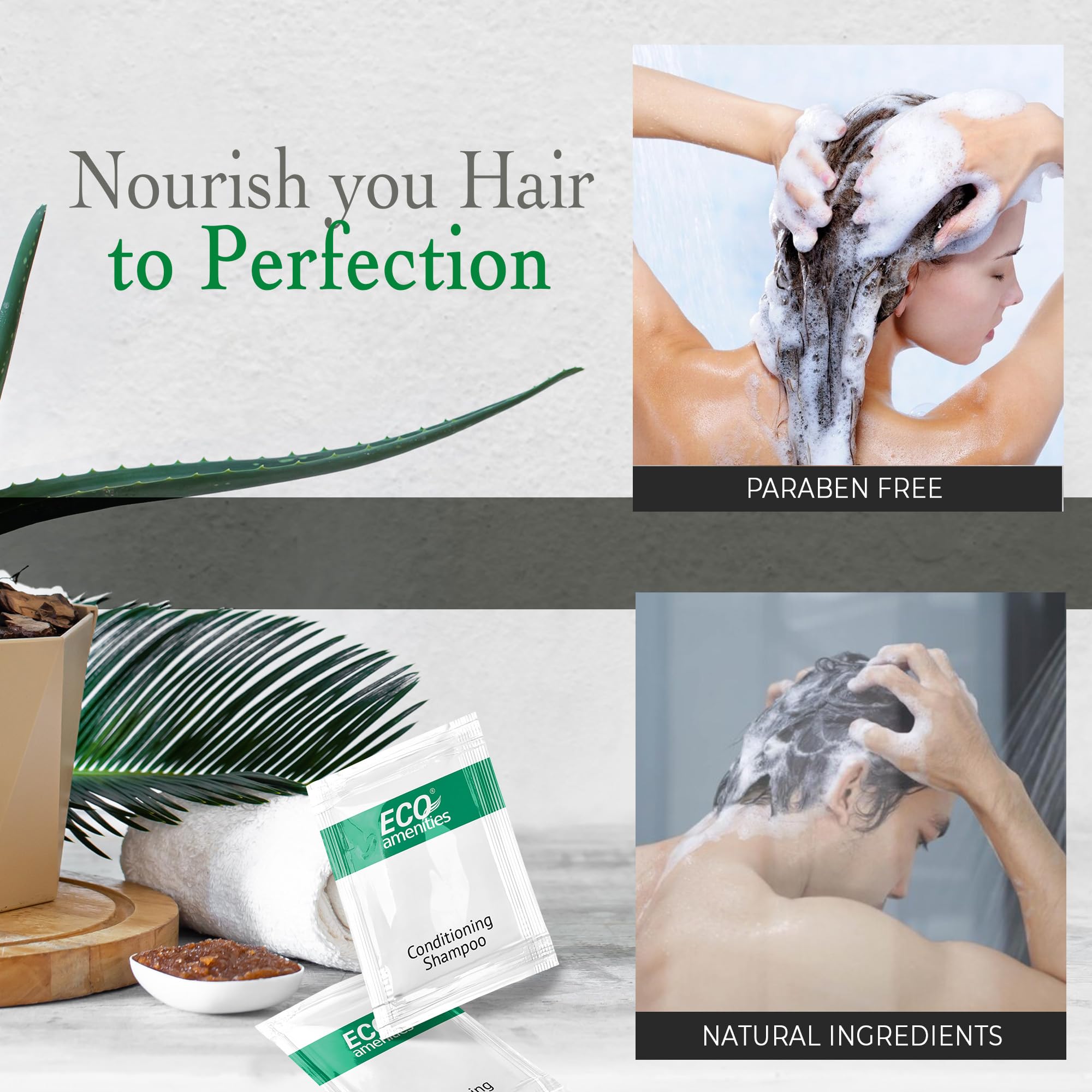 Eco Amenities 100-Pack Travel Shampoo & Conditioner Sachets – 2in1, 10ml, Hotel Toiletries
