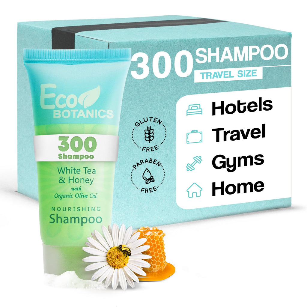 Eco Botanics Travel Size Hotel Shampoo – 300-Count 0.85 oz Bottles