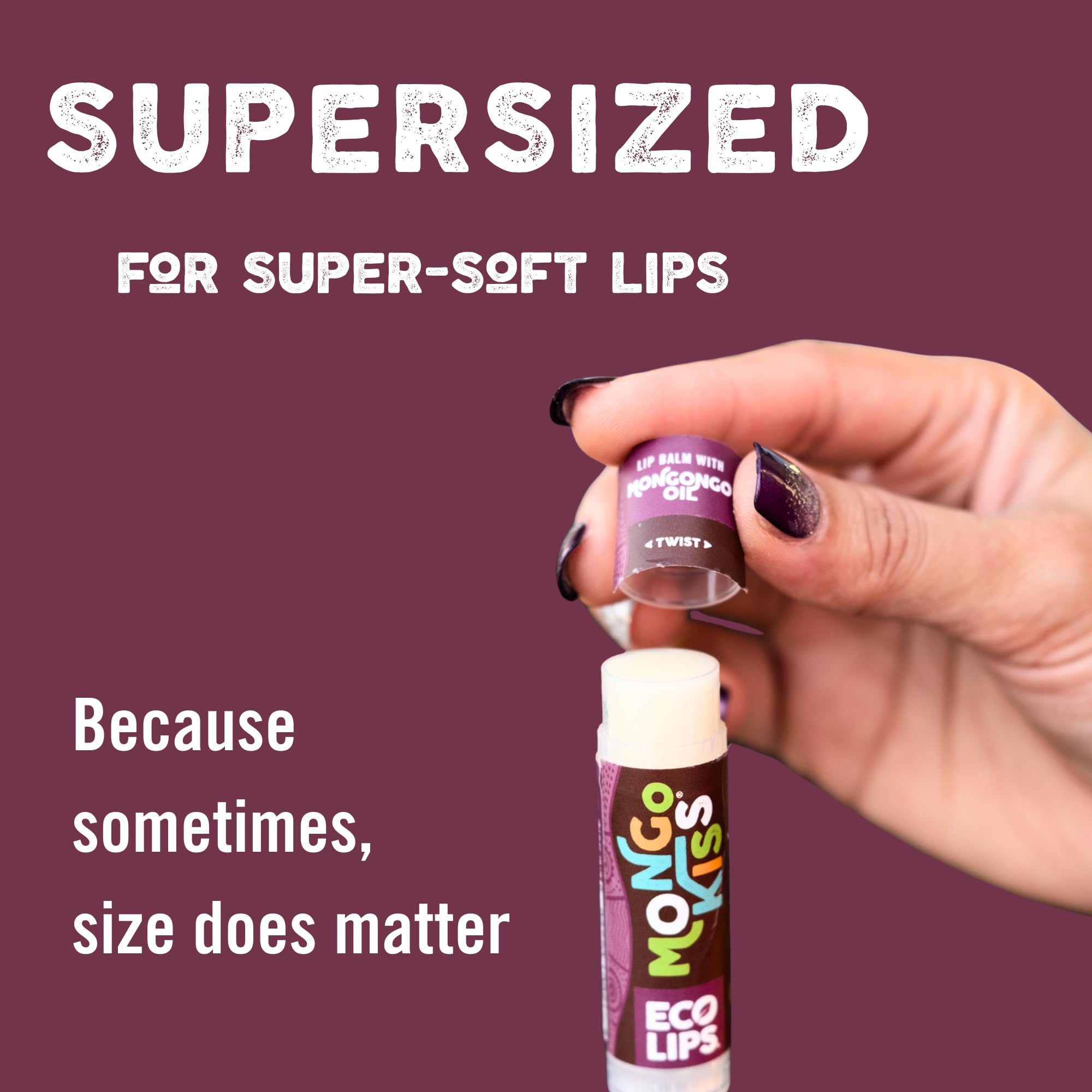 Eco Lips Mongo Kiss Organic Lip Balm 4 Pack – Blood Orange, Yumberry, Strawberry Lavender, Black Cherry | 100% USDA Organic