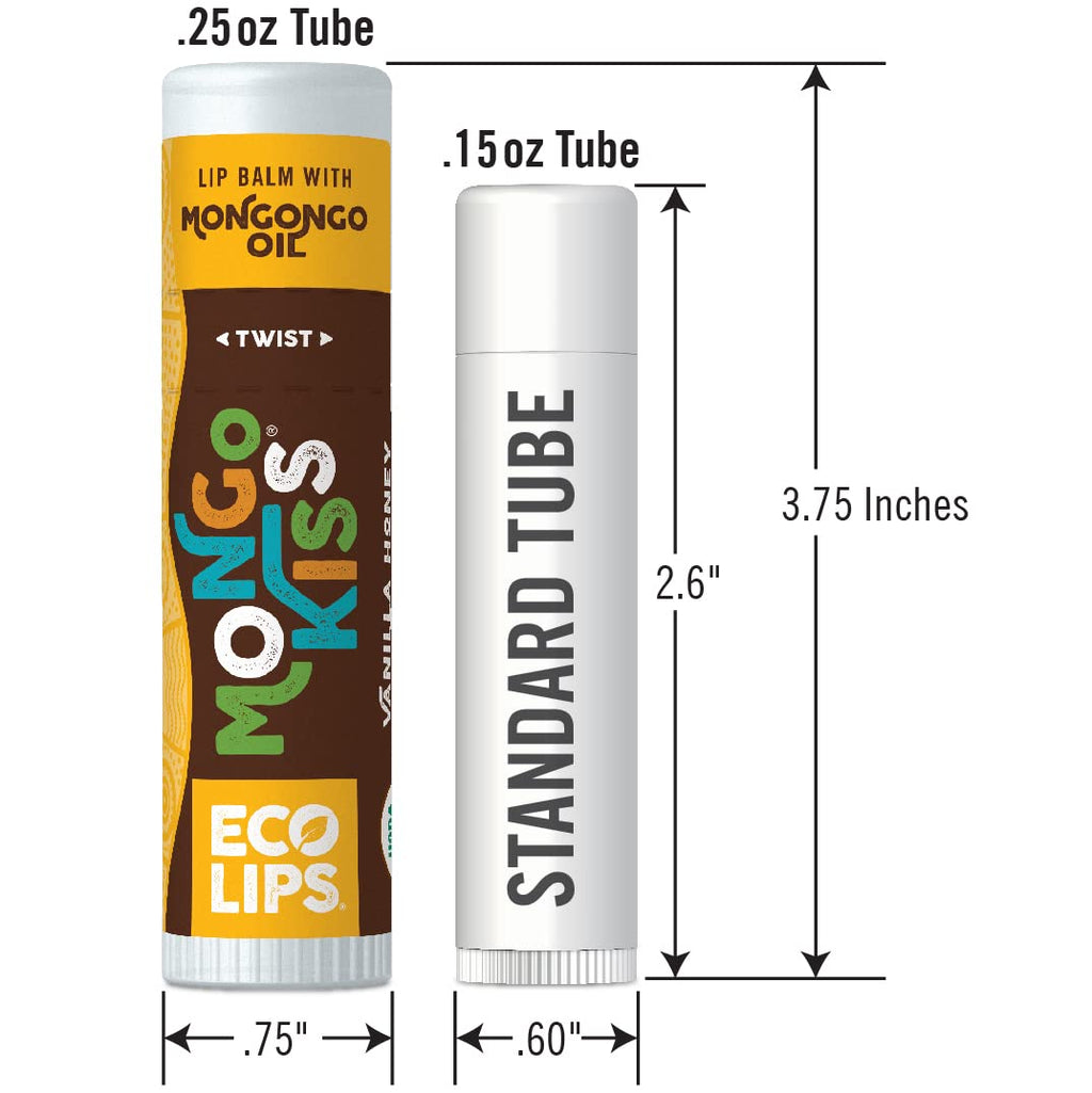 Eco Lips Mongo Kiss Organic Lip Balm 4 Pack – Blood Orange, Yumberry, Strawberry Lavender, Black Cherry | 100% USDA Organic