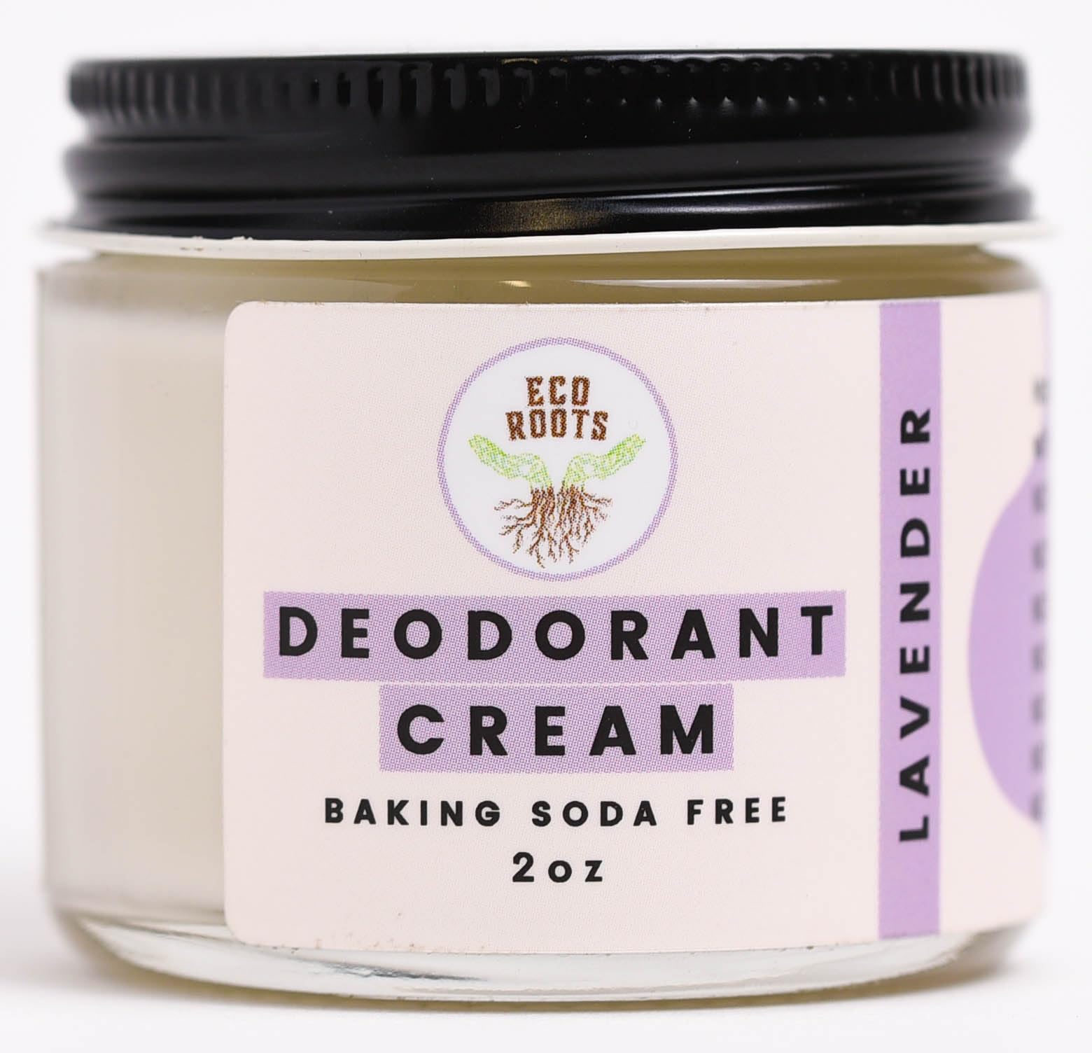 ECO ROOTS Organic Deodorant Cream – Lavender Scent, Baking Soda Free, Aluminum Free, Vegan