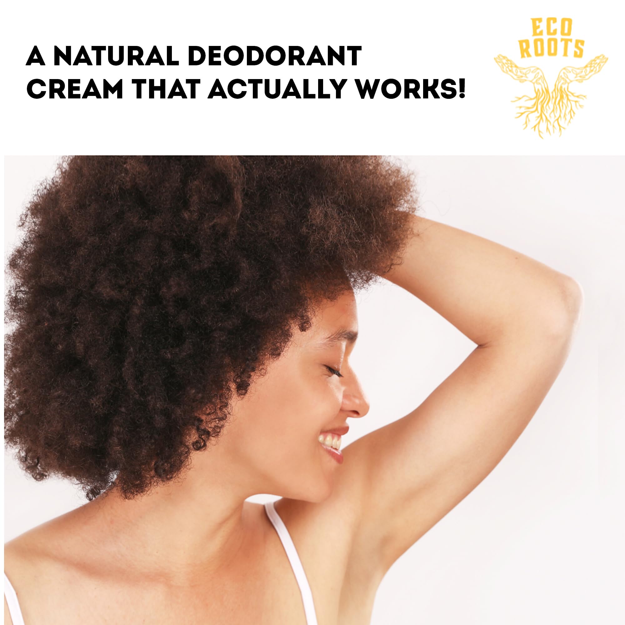 ECO ROOTS Natural Deodorant Cream – Baking Soda Free, Aluminum Free, Eucalyptus