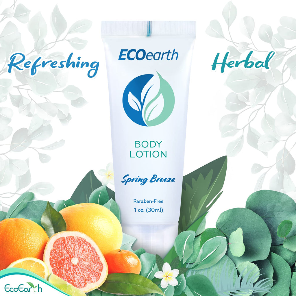 EcoEarth Travel Toiletries Set (1 oz Each) – 150-Piece Spring Breeze Hotel Kit