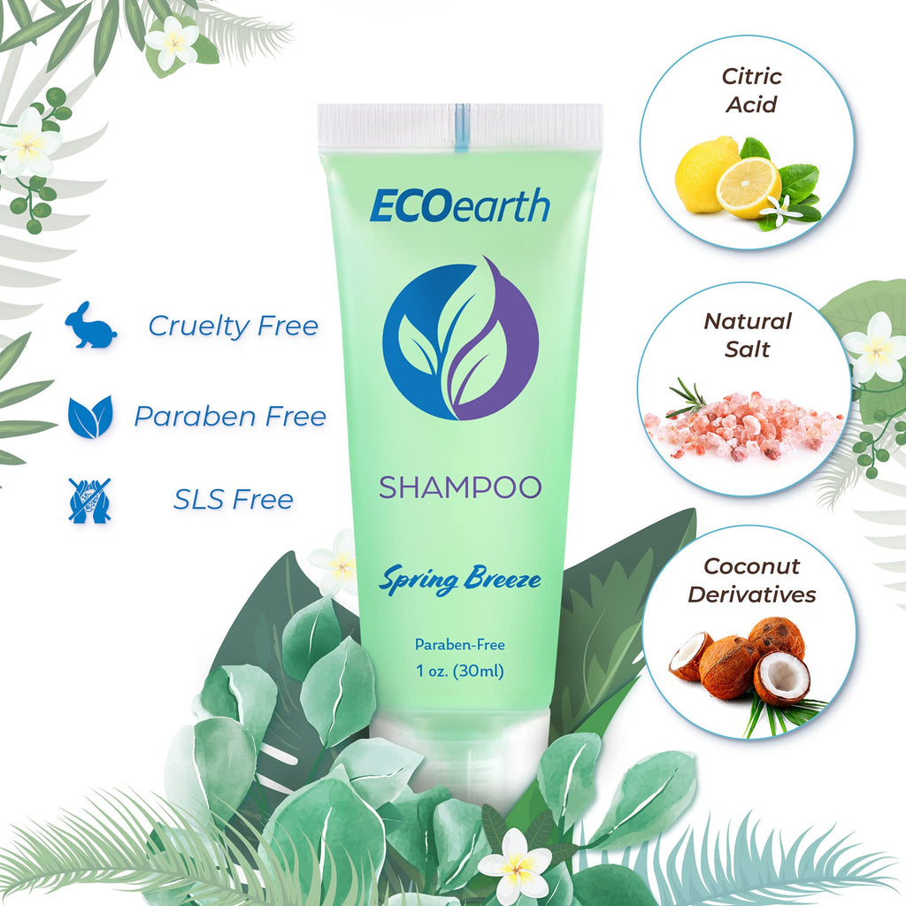 EcoEarth Travel Toiletries Set (1 oz Each) – 150-Piece Spring Breeze Hotel Kit