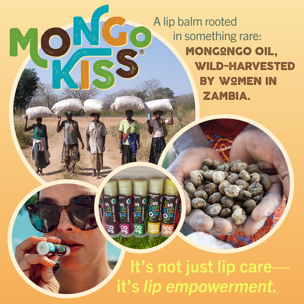 Eco Lips Mongo Kiss 6-Pack Lip Balm – Organic Mongongo Oil & Cocoa Butter