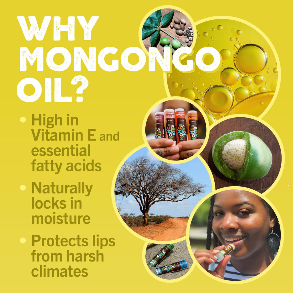 Eco Lips Mongo Kiss 6-Pack Lip Balm – Organic Mongongo Oil & Cocoa Butter