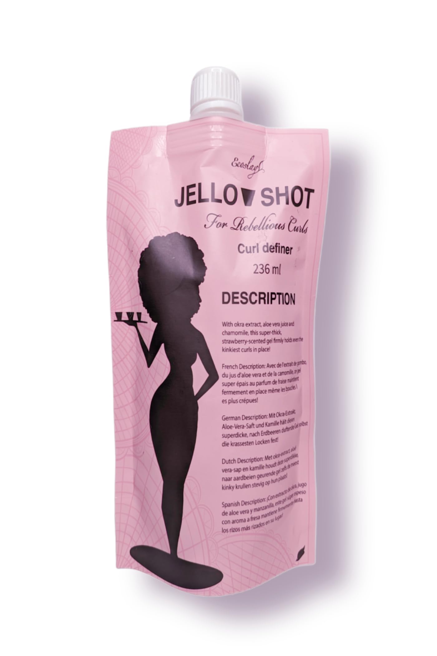 Ecoslay Jello Shot Gel - Extra Firm Hold for 4C Curly Hair | Aloe & Okra | 8oz
