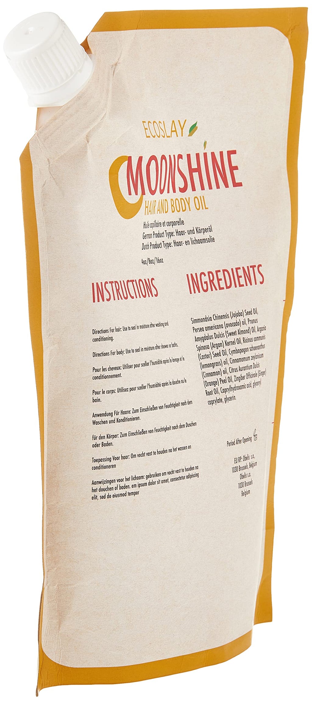 Ecoslay Moonshine Hair & Body Oil – SOTC, Pre-Poo, Scalp Massage, 8oz