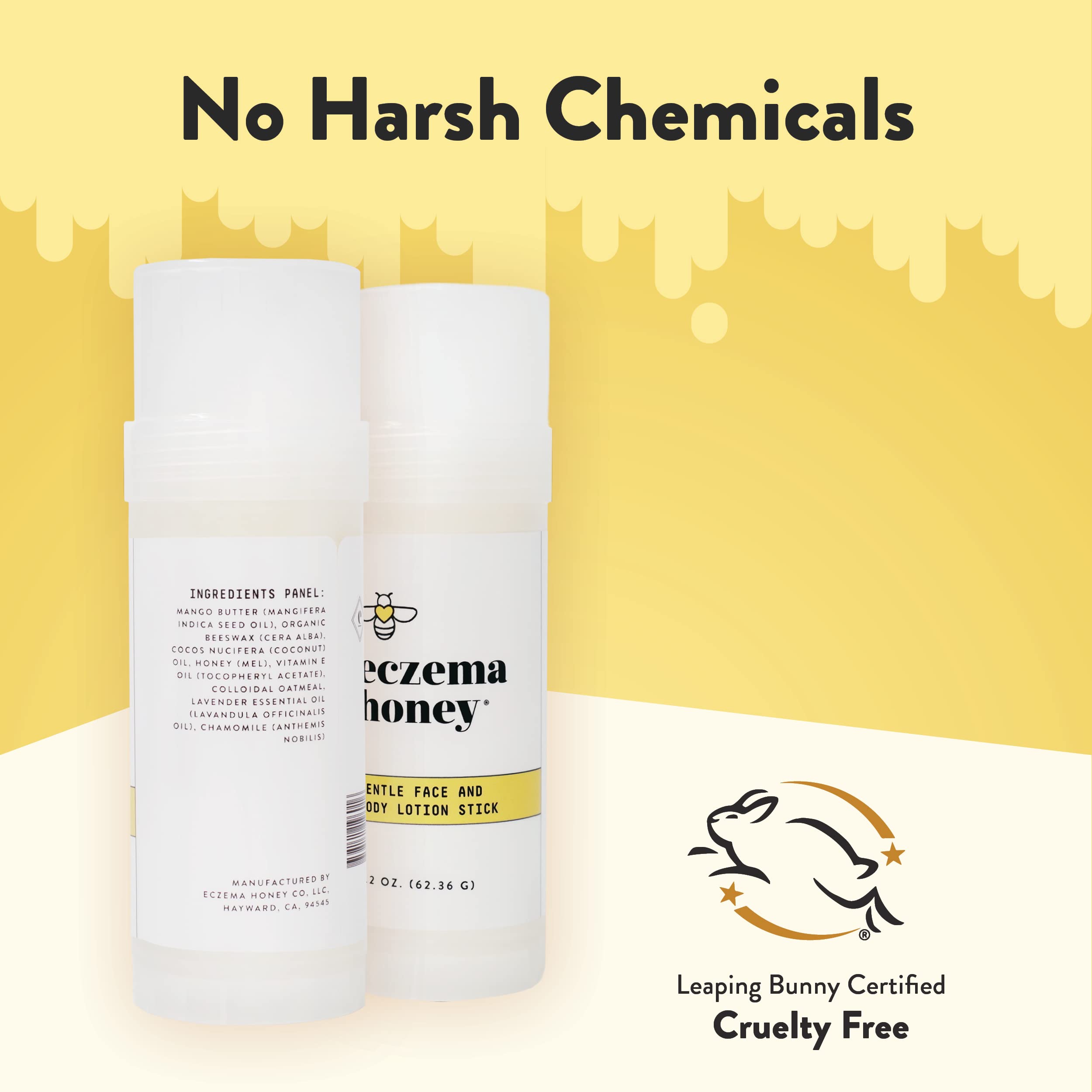 ECZEMA HONEY Gentle Face & Body Lotion Stick – Moisturizing Colloidal Oatmeal for Extremely Dry Skin