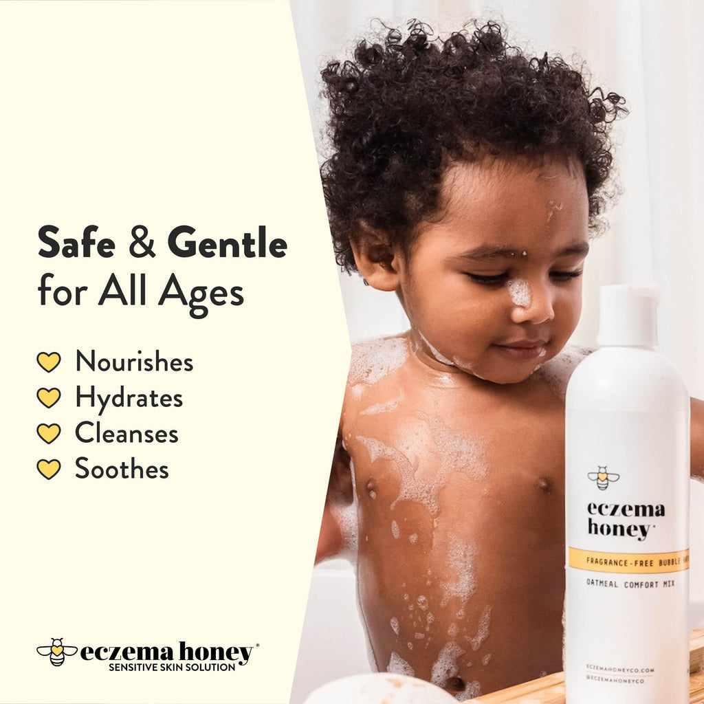 ECZEMA HONEY Fragrance-Free Oatmeal Comfort Bubble Bath – Sensitive Skin (12 oz)