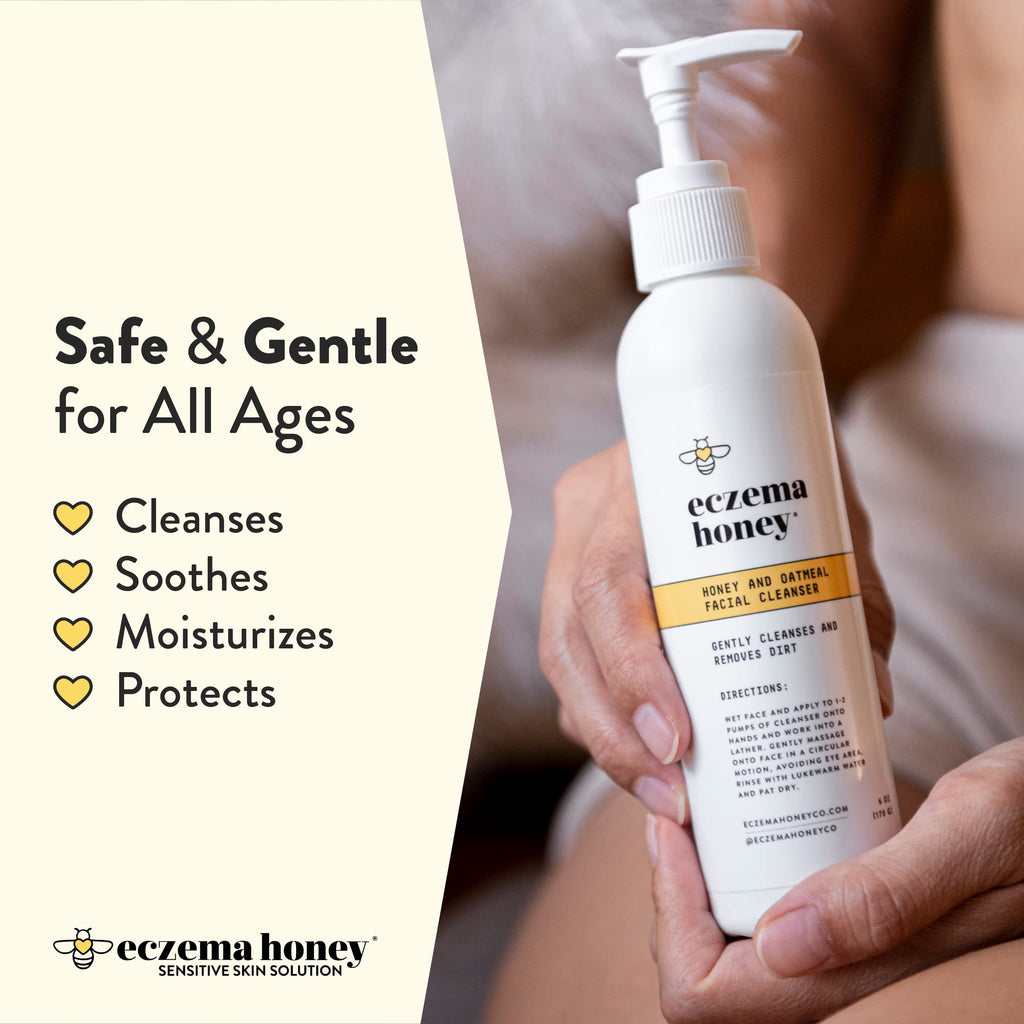 ECZEMA HONEY Oatmeal Facial Cleanser – Gentle Daily Face Wash for Dry, Itchy & Sensitive Skin | 6 oz