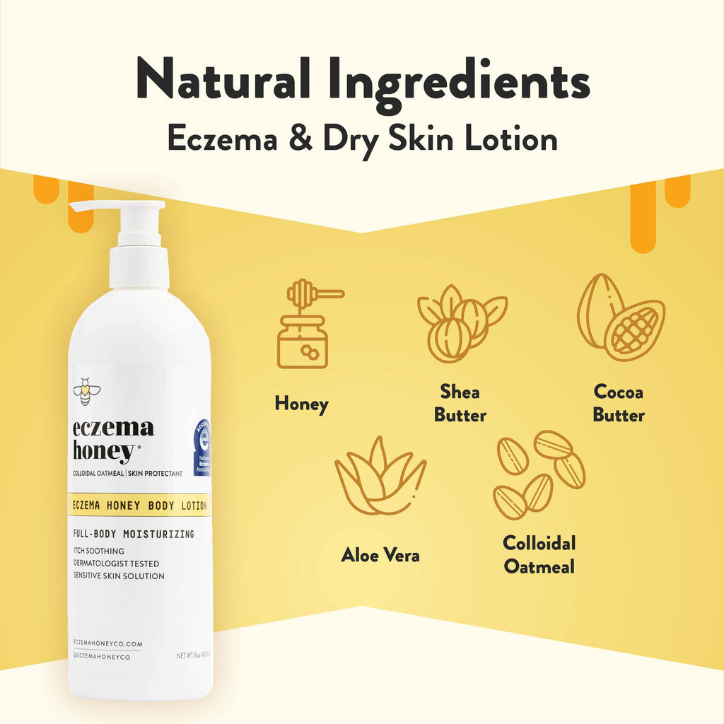 ECZEMA HONEY Oatmeal Body Lotion – Gentle, Natural Dry Skin Care (16 oz)