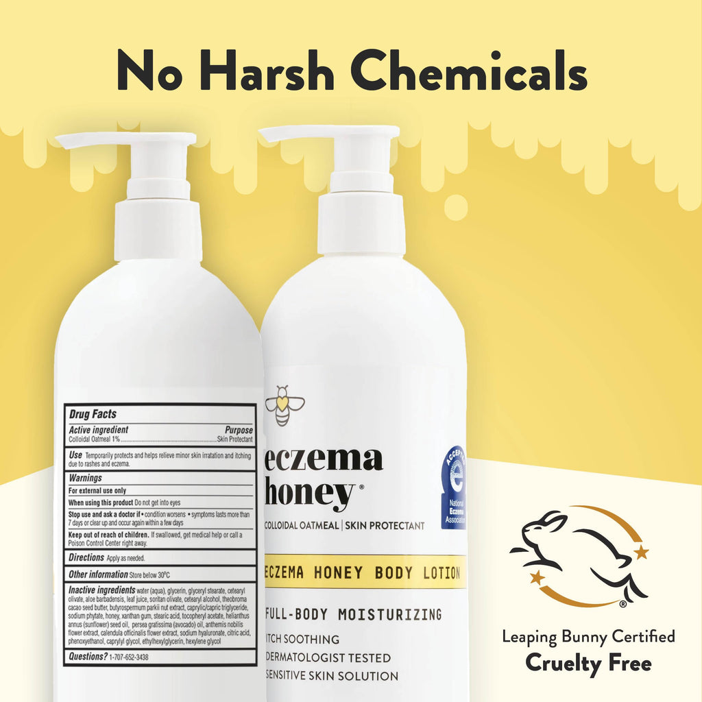 ECZEMA HONEY Oatmeal Body Lotion – Gentle, Natural Dry Skin Care (16 oz)