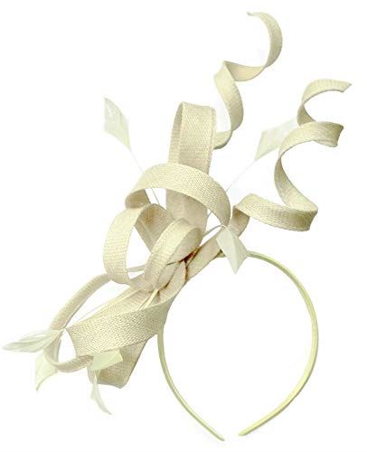 Caprilite Swirl Loop Sinamay Headband Fascinator for Women Wedding Ascot Races