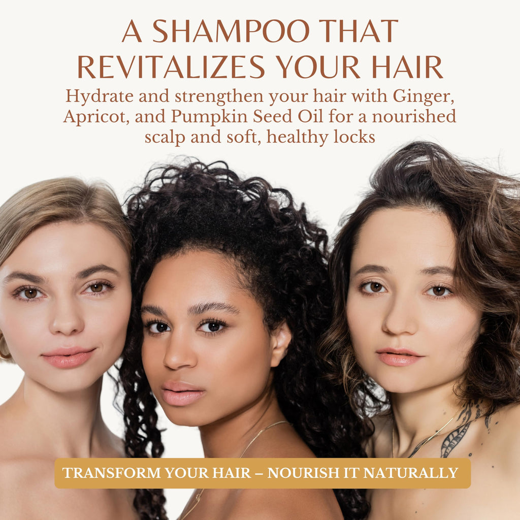 Edenika Botanicals Ginger Root Shampoo with Biotin – Fortifying, Nourishing, Paraben-Free, 16 oz
