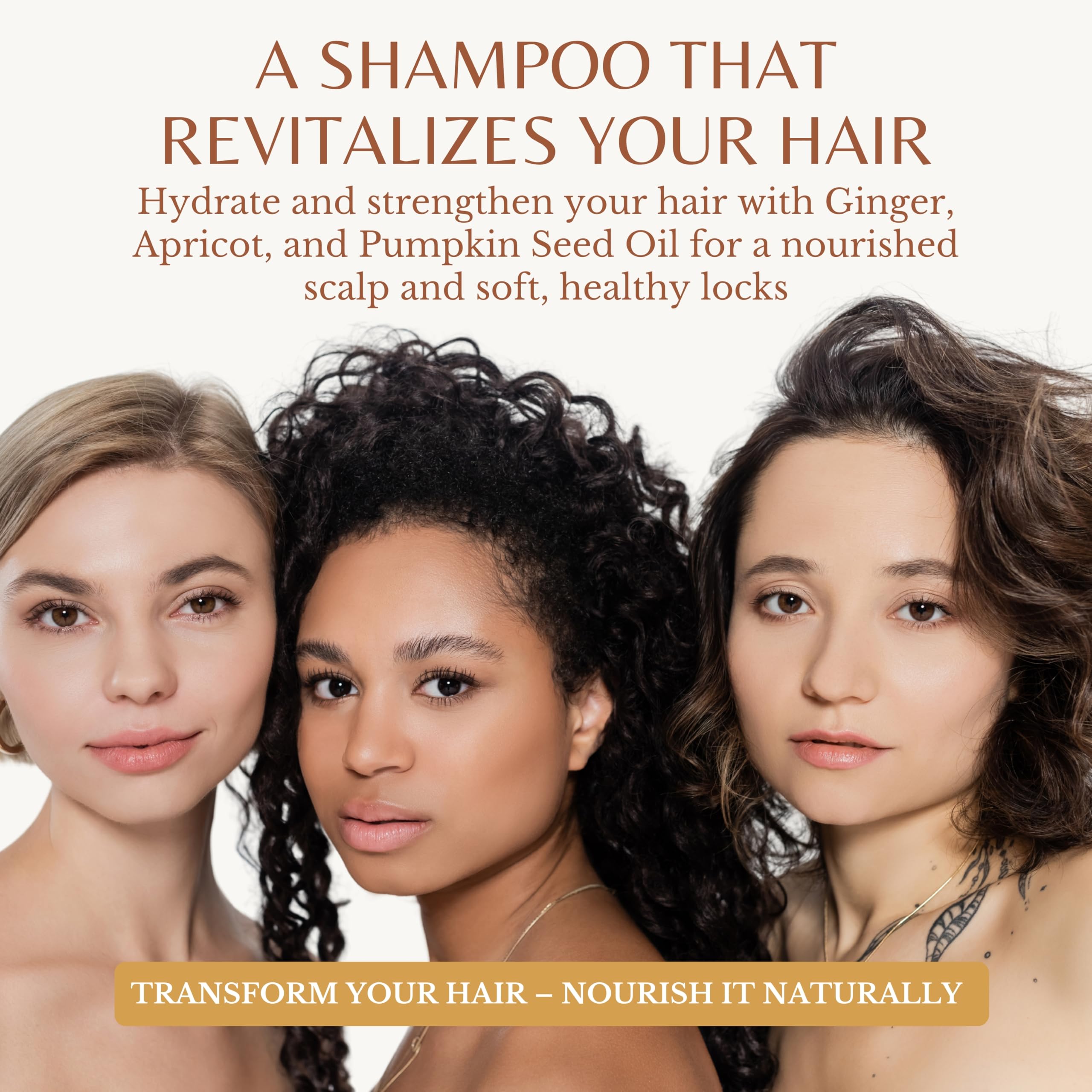 Edenika Botanicals Ginger Root Shampoo with Biotin – Fortifying, Nourishing, Paraben-Free, 16 oz