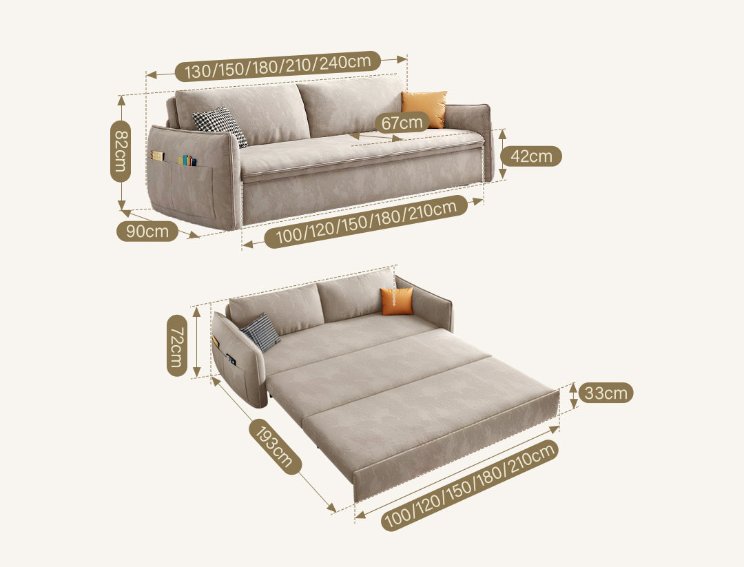 Fernandez Two Seater, Three Seater Sofa Bed With Storage, Suede