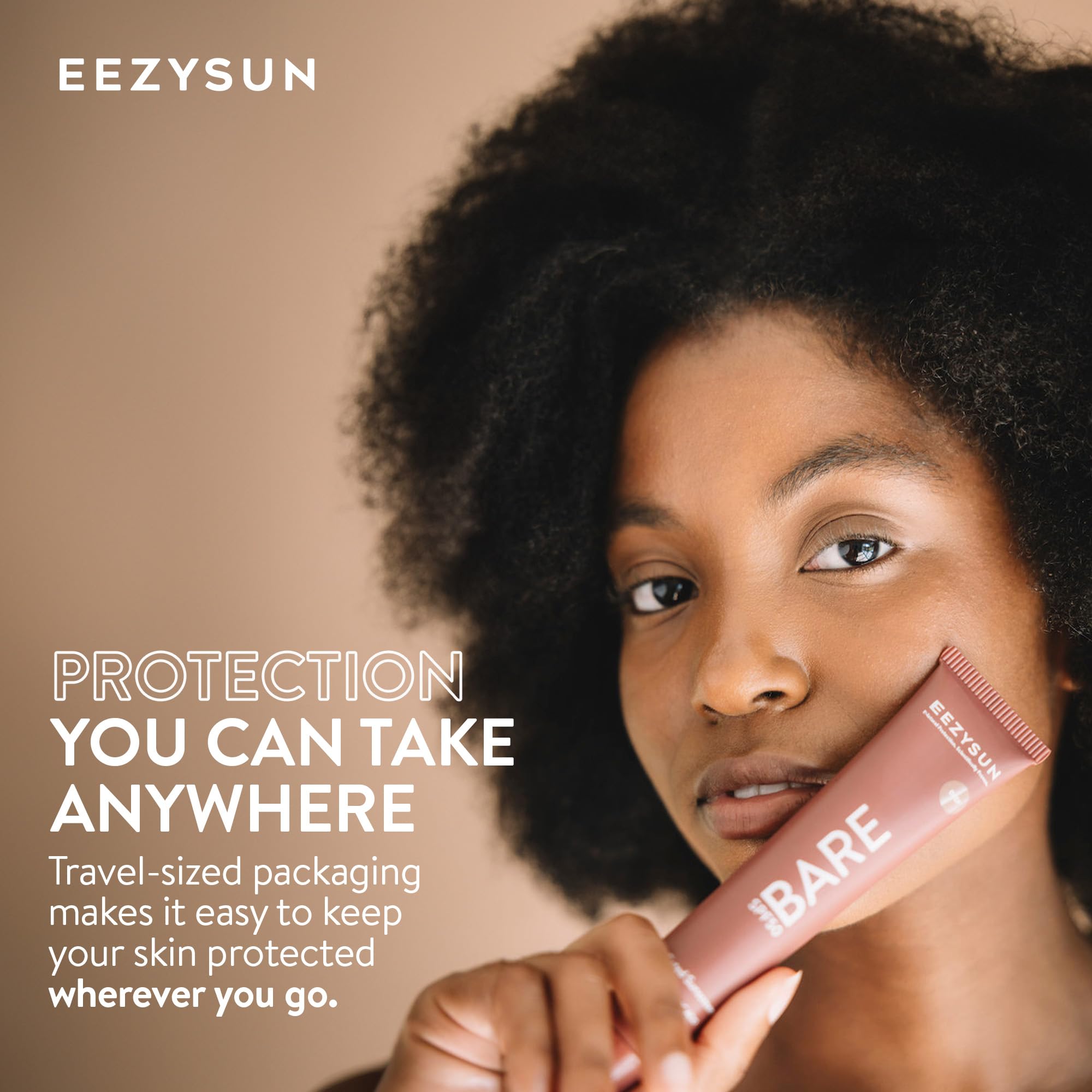 EEZYSUN BARE Tinted Sunscreen SPF 50 – Non-Greasy, Water-Resistant, Vegan & Reef-Safe (Deep)