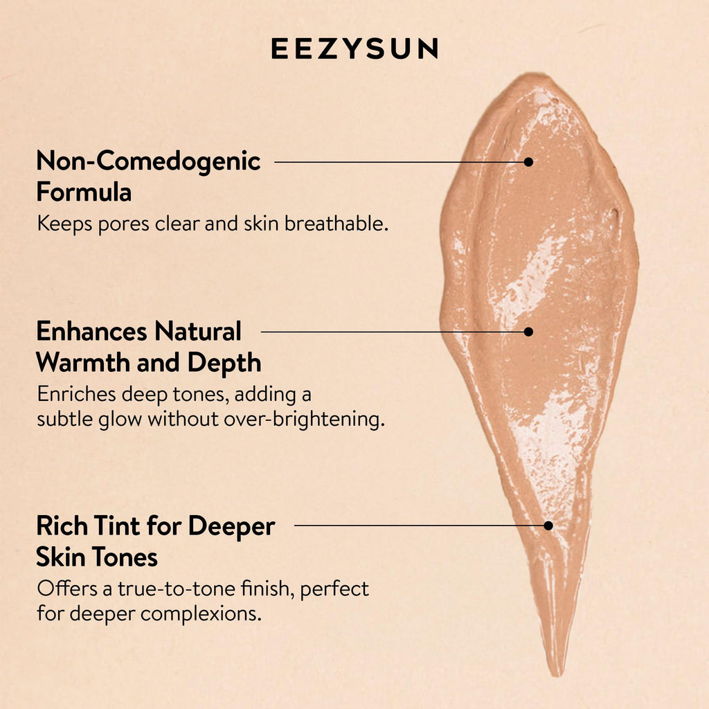 EEZYSUN BARE Tinted Sunscreen SPF 50 – Non-Greasy, Water-Resistant, Vegan & Reef-Safe (Deep)