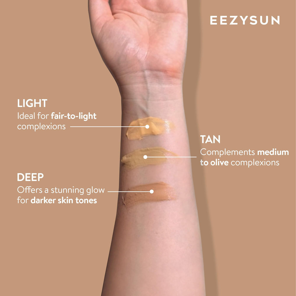 EEZYSUN BARE Tinted Sunscreen SPF 50 – Non-Greasy, Water-Resistant, Vegan & Reef-Safe (Deep)