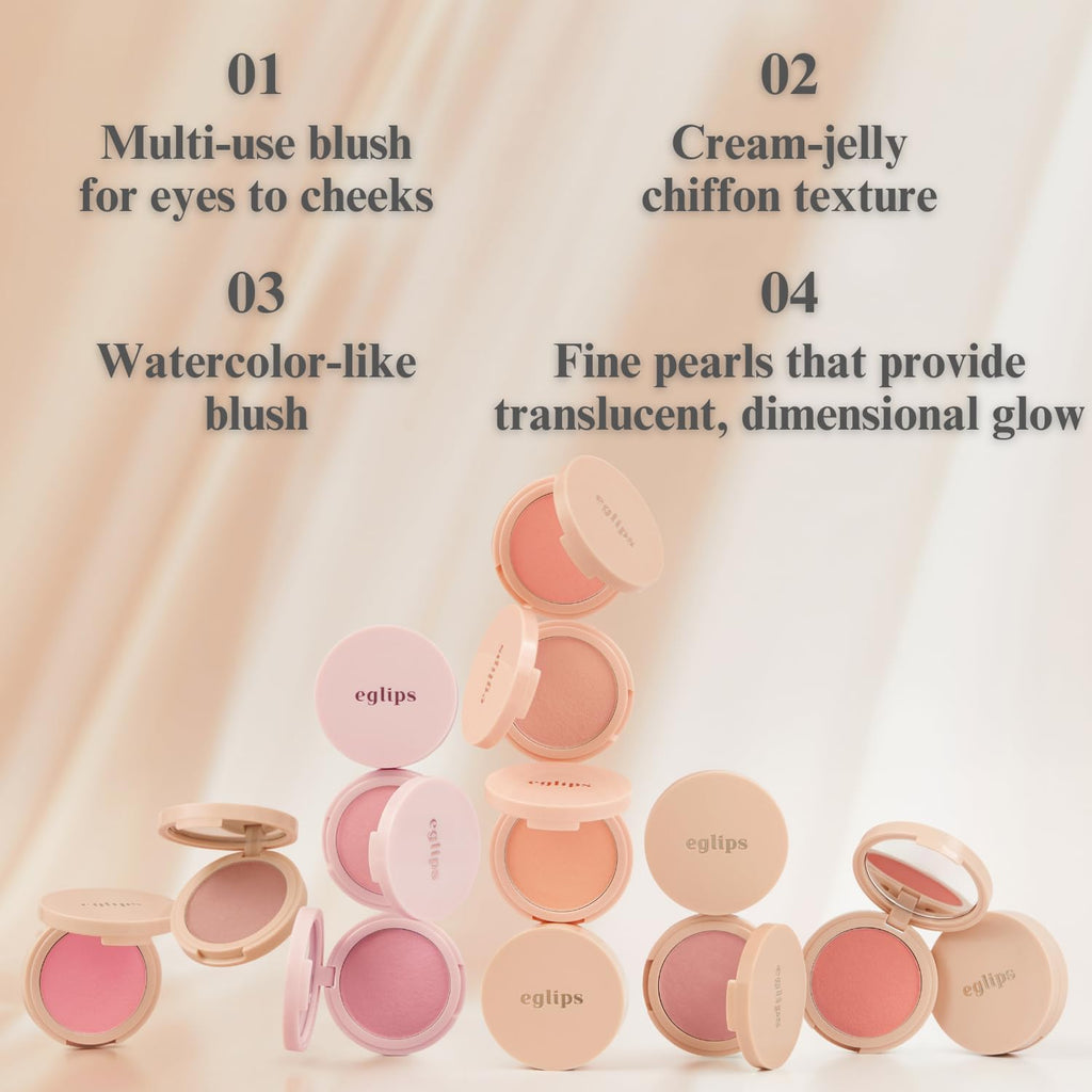 EGLIPS All Over Blusher - Multi-Use Cream Jelly Blush for Eyes & Cheeks | Buildable Color & Shimmer Pearls