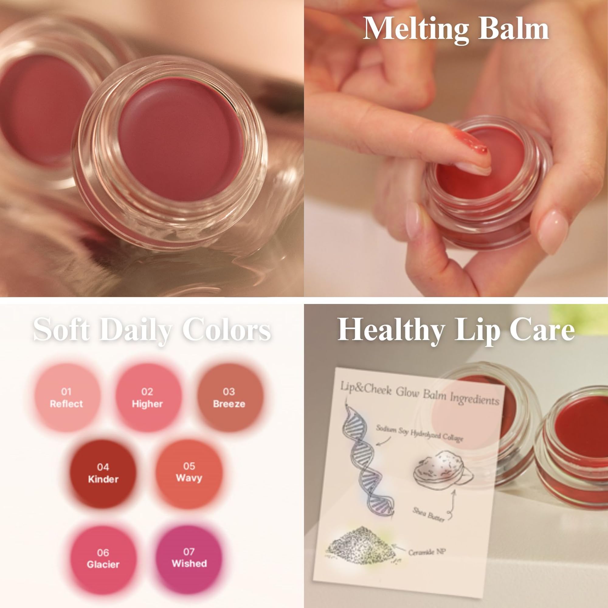 EGLIPS Lip & Cheek Glow Balm - Buildable Tint for Lips & Cheeks (03 Breeze, 0.18 oz)