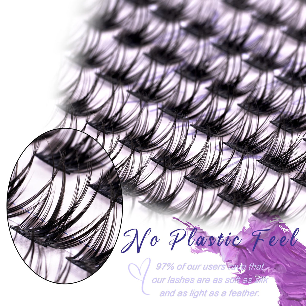 EHSZM BEAUTY 14mm D-Curl Tapered-Tip Wispy Lash Clusters – Independent Pack for Outer Corner Lift & Mix-and-Match | Style Starry