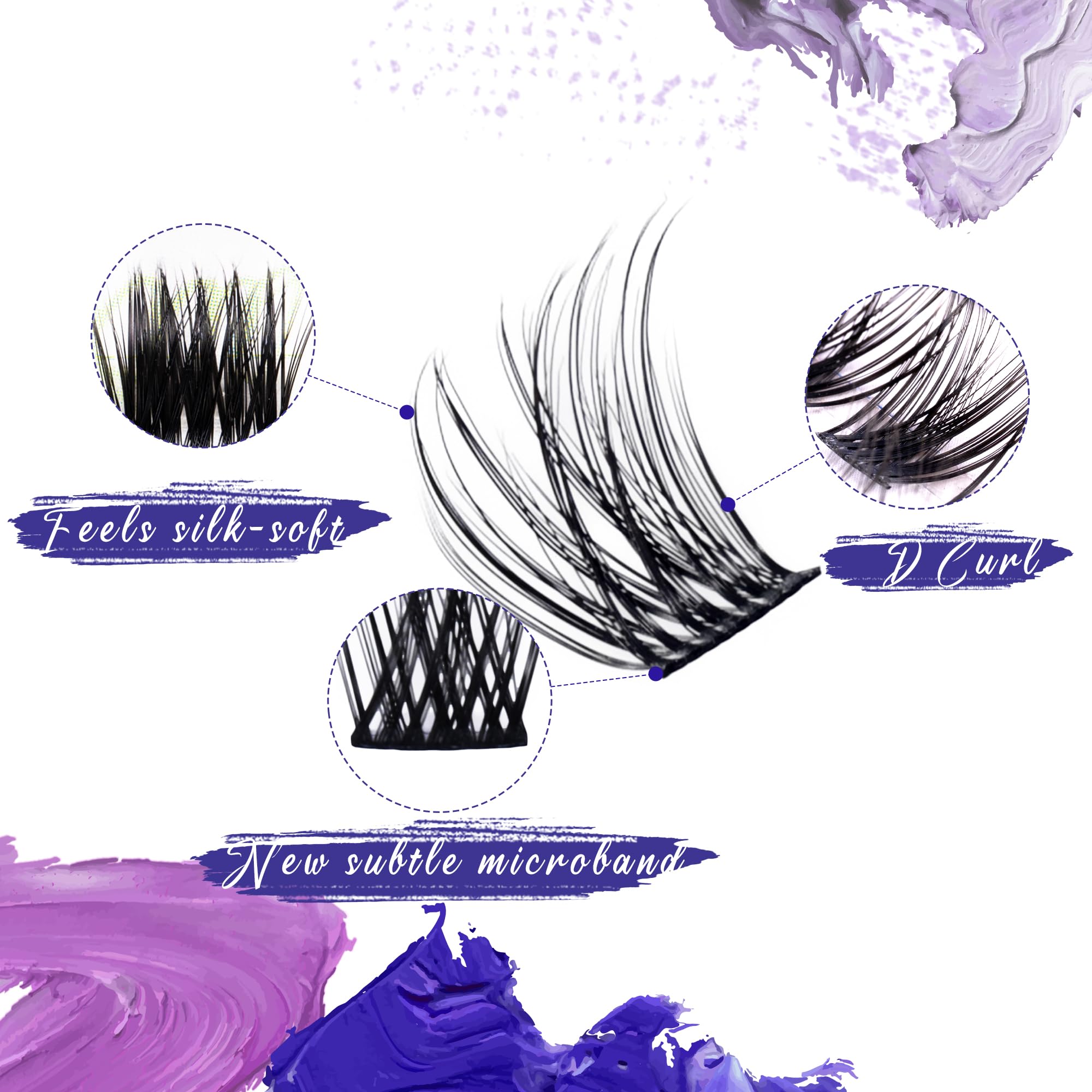 EHSZM BEAUTY 14mm D-Curl Tapered-Tip Wispy Lash Clusters – Independent Pack for Outer Corner Lift & Mix-and-Match | Style Starry