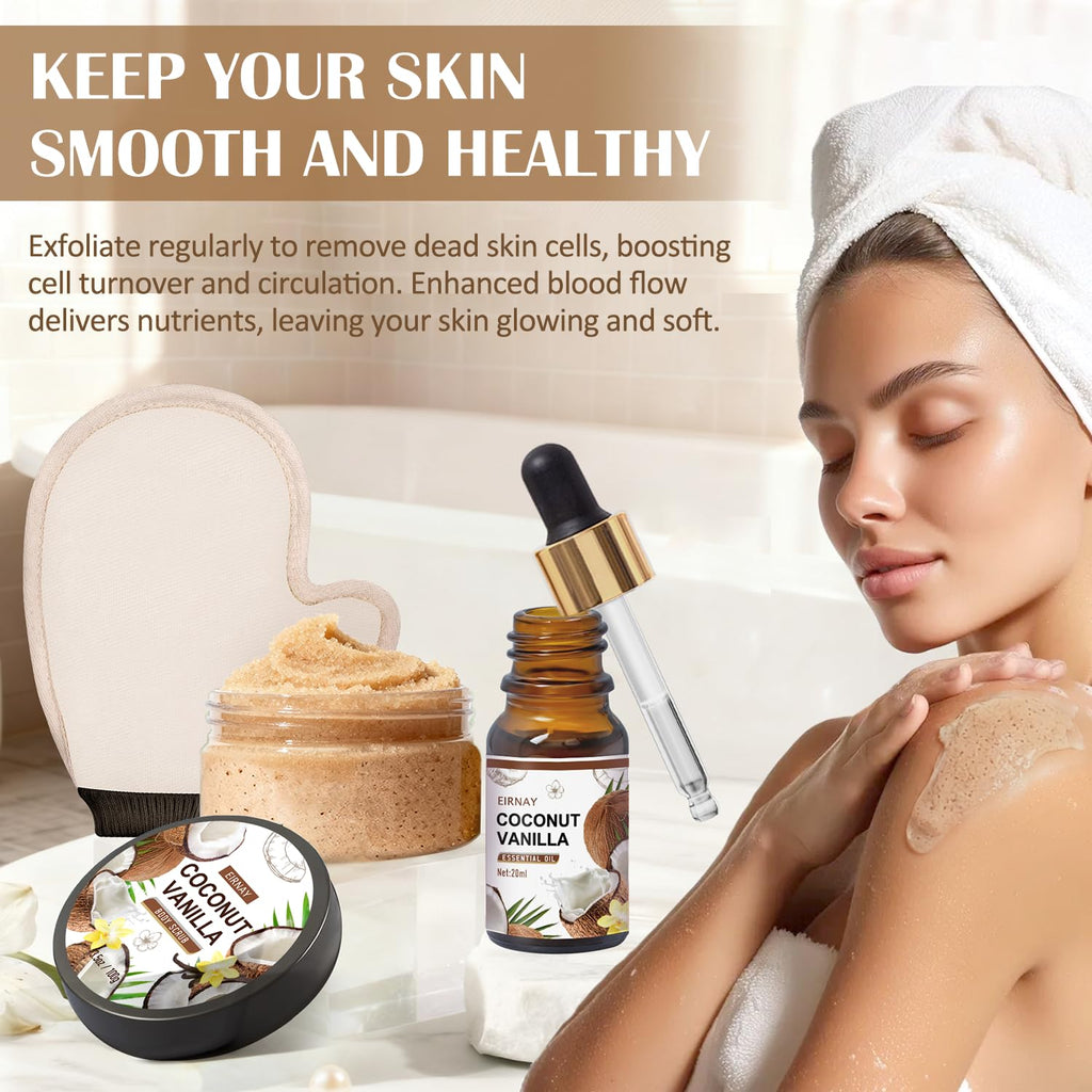 EIRNAY Christmas Gifts for Women — 16-Piece Coconut Vanilla Spa Gift Basket